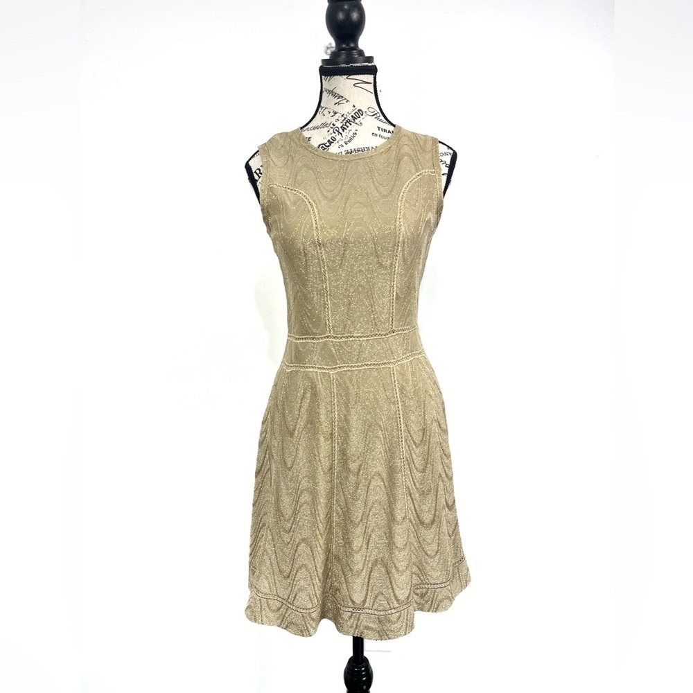 Missoni Gold Sleeveless Knee Length Dress